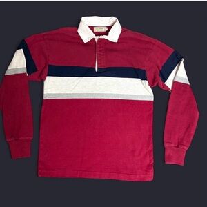 L.L. Bean Red and White Rugby Shirt